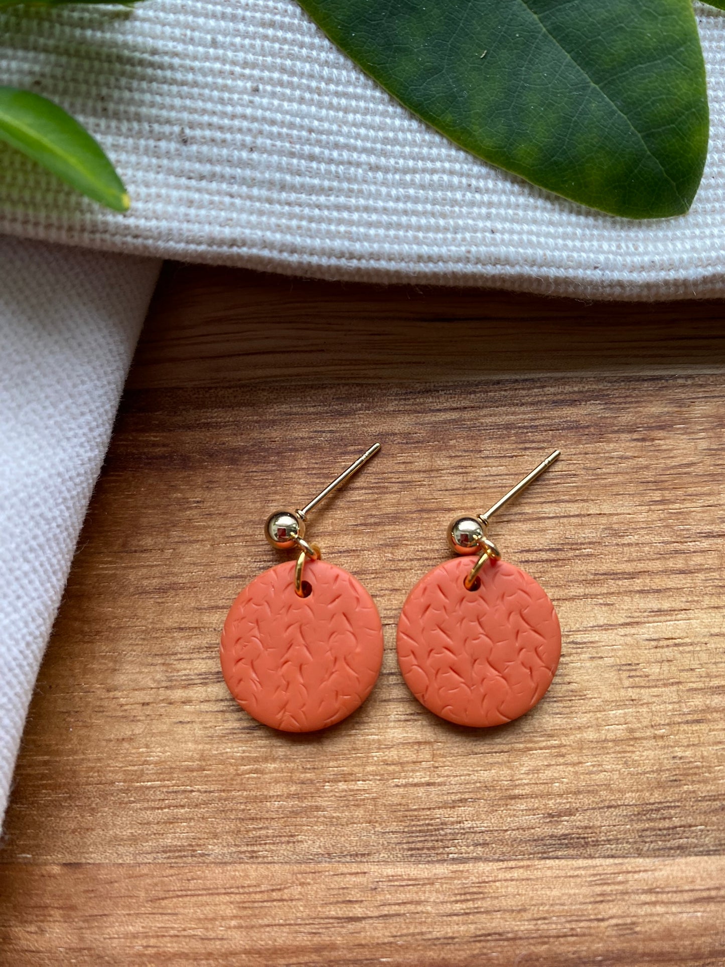 Dinky dangles - textured orange circles