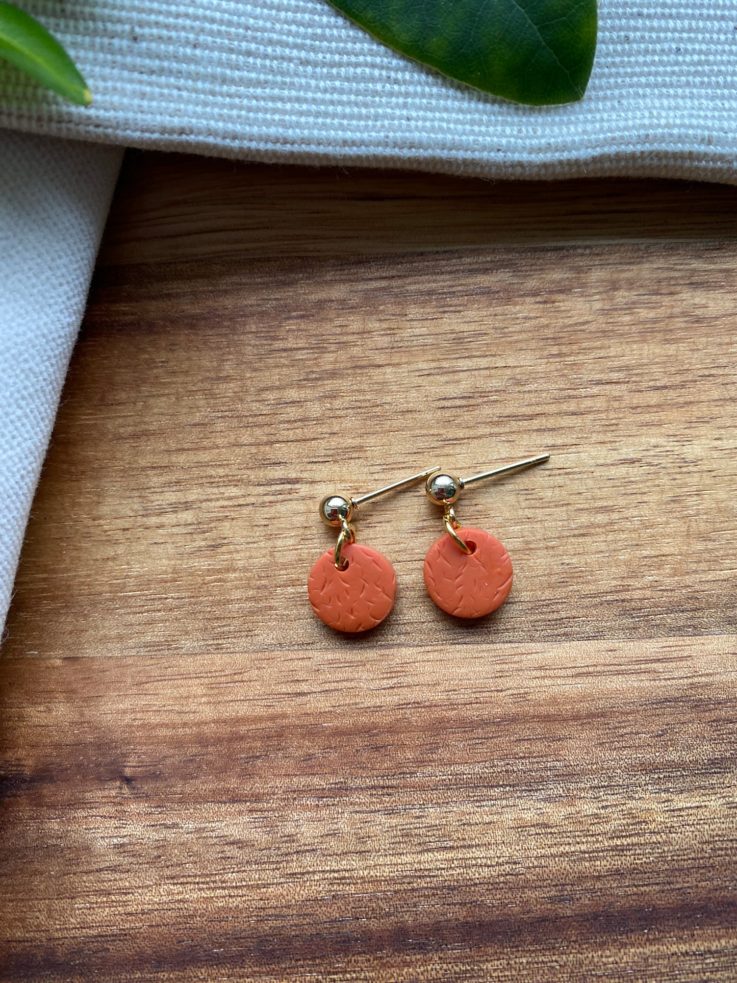 Dinky dangles - textured orange