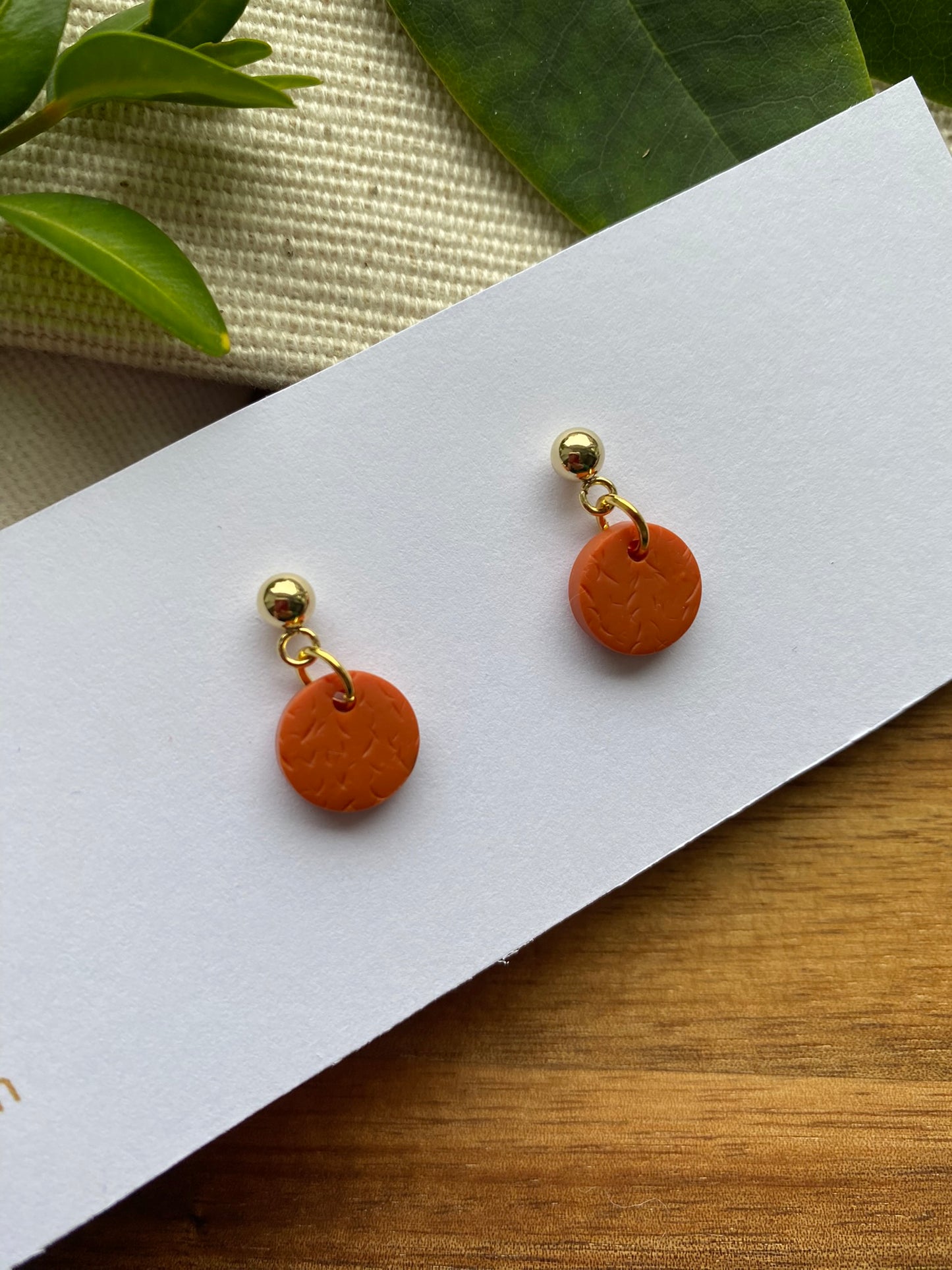 Dinky dangles - textured orange